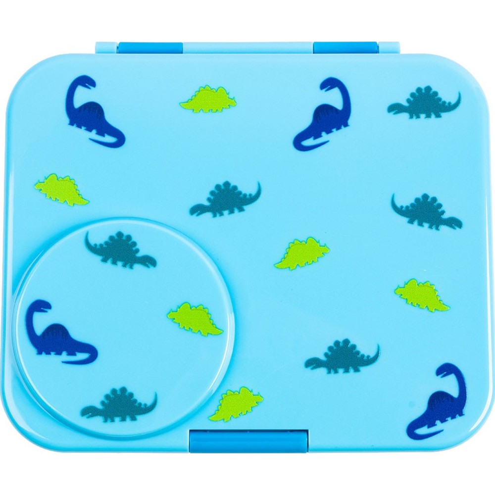 Cocobee - 4-Compartment Dino Tritan Bento Lunch Box With Food Jar - Blue - 1.67 L