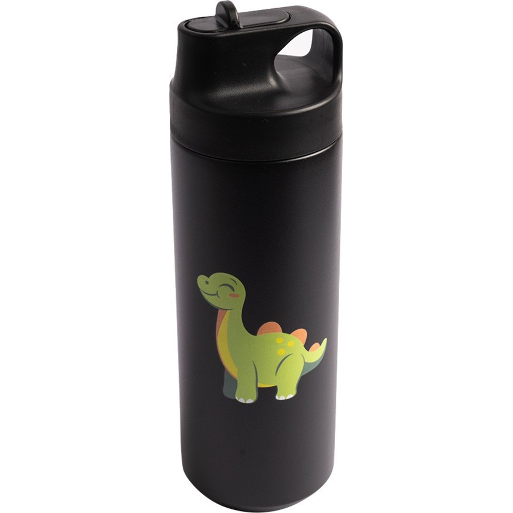 Cocobee - Kids Dino Stainless Steel Water Bottle - Black - 550 ml
