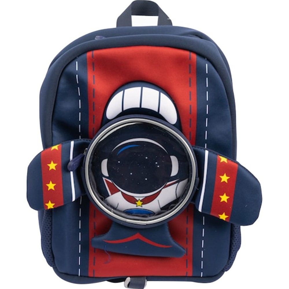 Cocobee - Aeroplane-Style Astronaut Printed Backpack - Navy Blue - 16.5-Inch