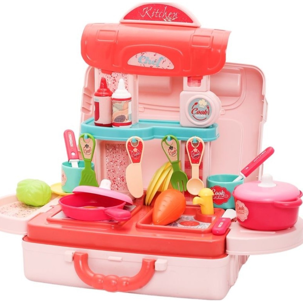 Urban Tots - Briefcase Kitchen Playset - Pink