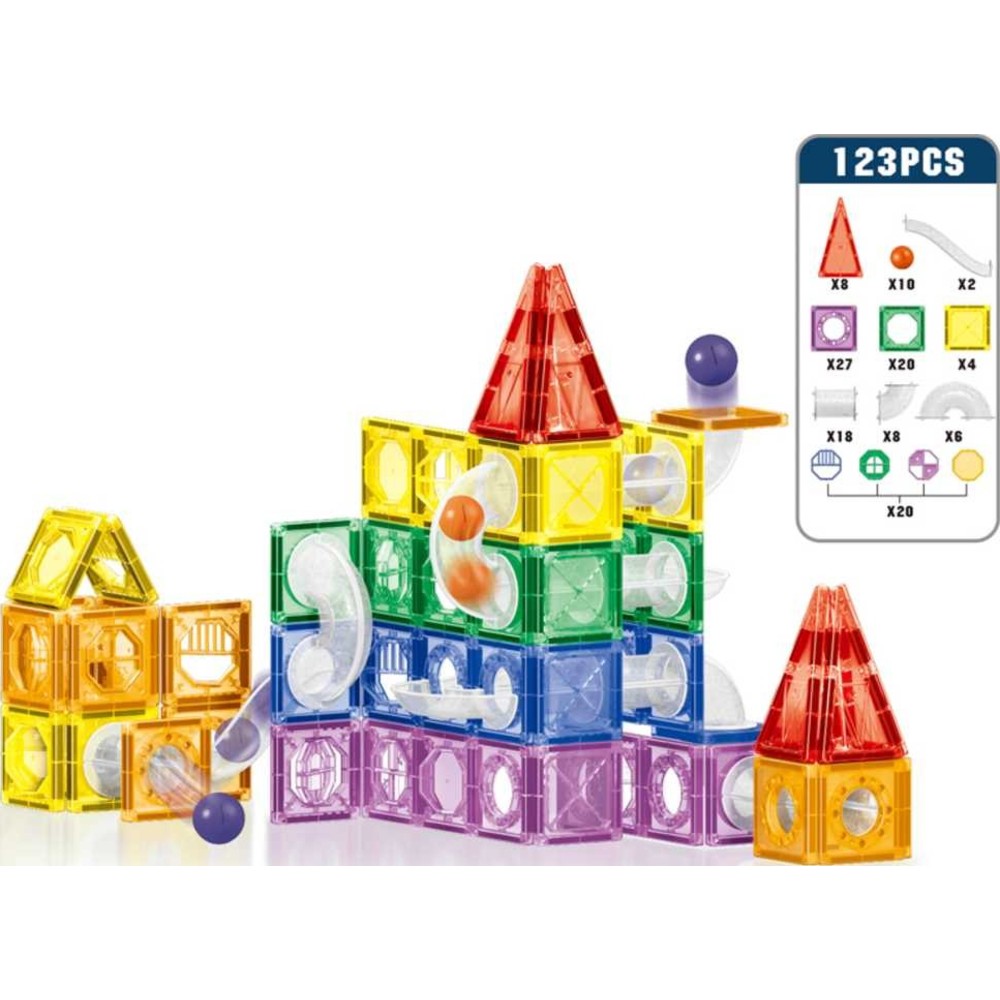 Kikibebe - Colored Window Magnet Blocks - 123 Pc Set