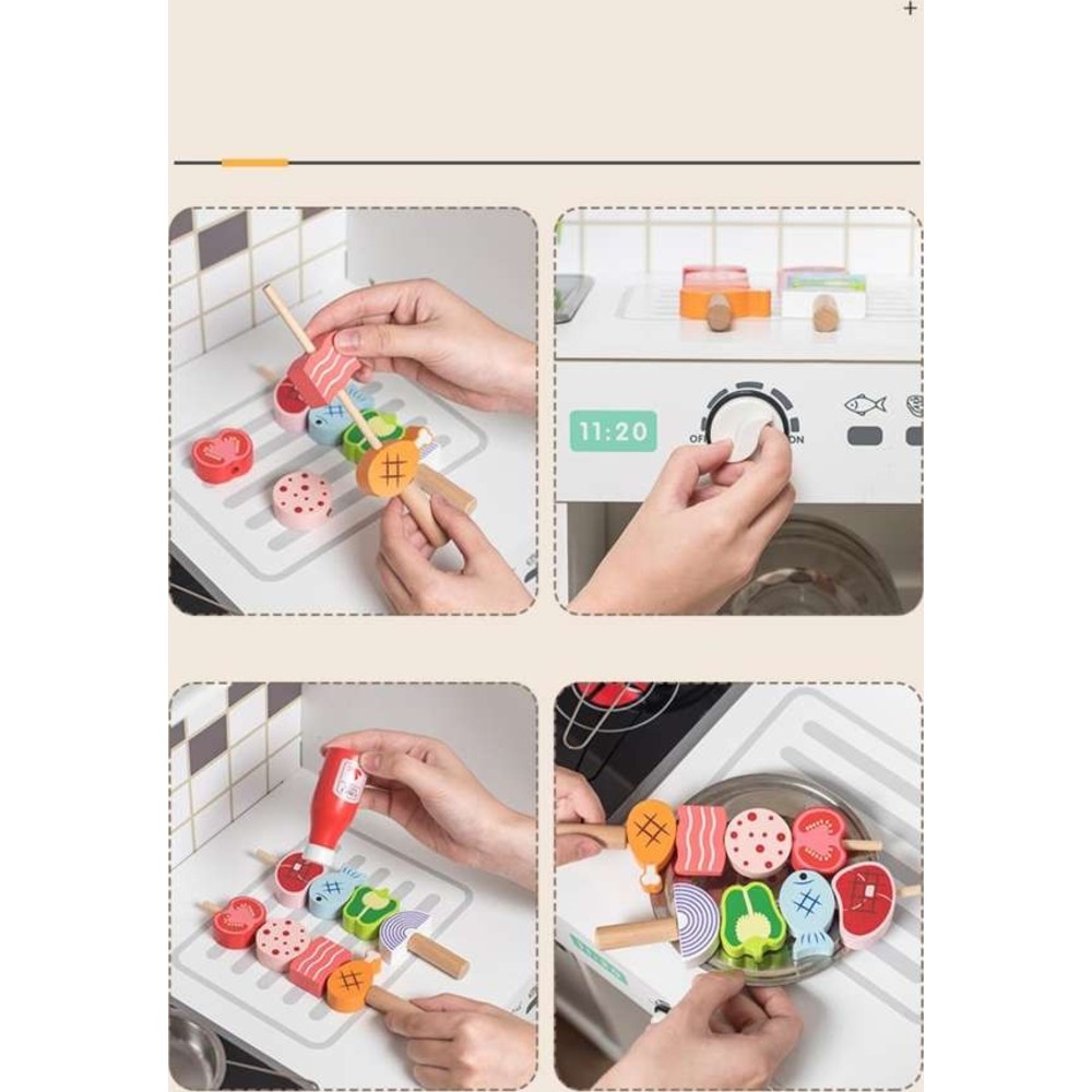 Kikibebe - Wooden Kitchen Playset - White