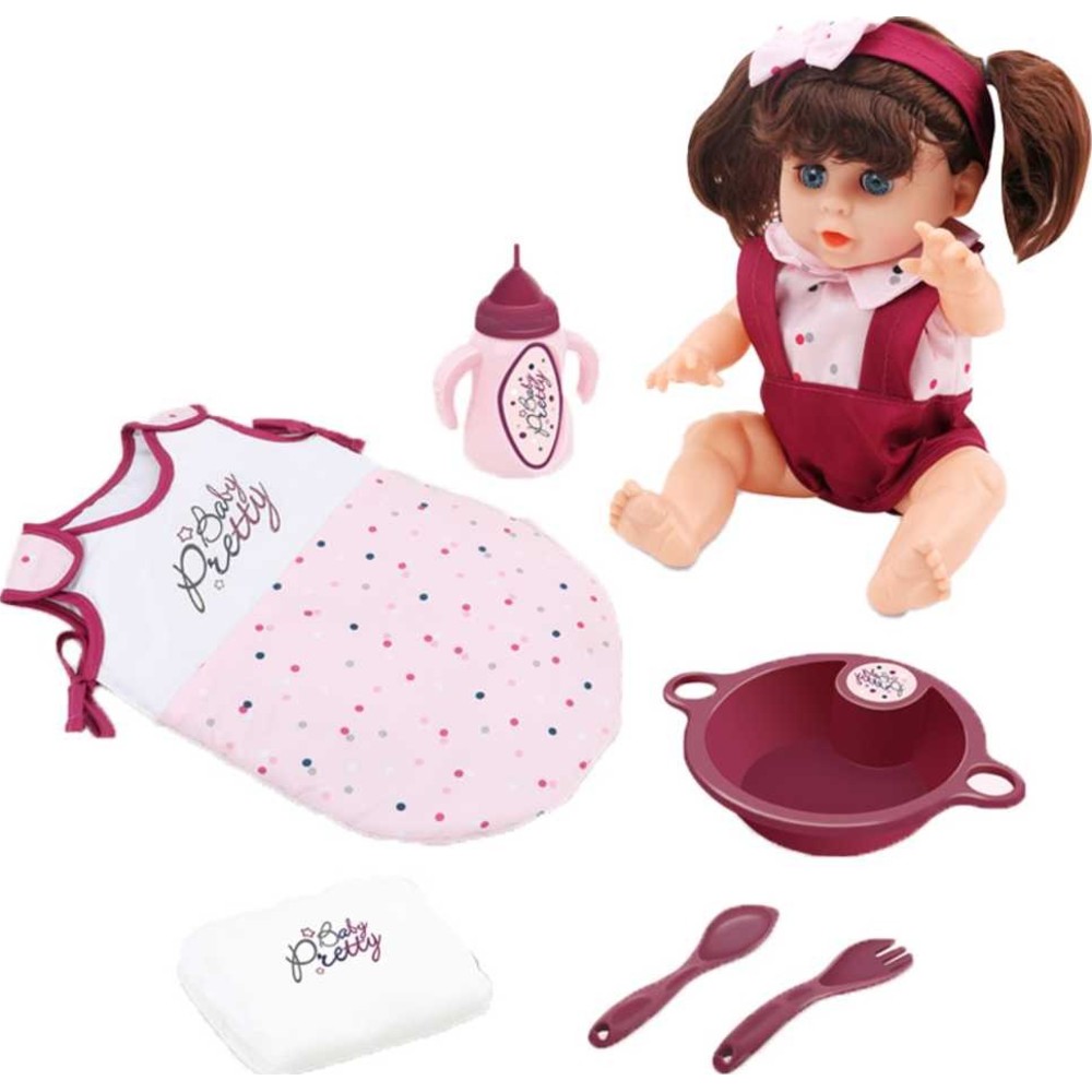 Kikibebe - Girl's Interactive Potty Training Doll With Accessories - 7 Pc Set