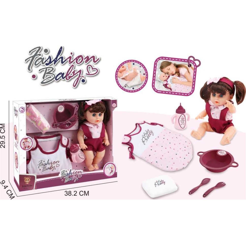 Kikibebe - Girl's Interactive Potty Training Doll With Accessories - 7 Pc Set