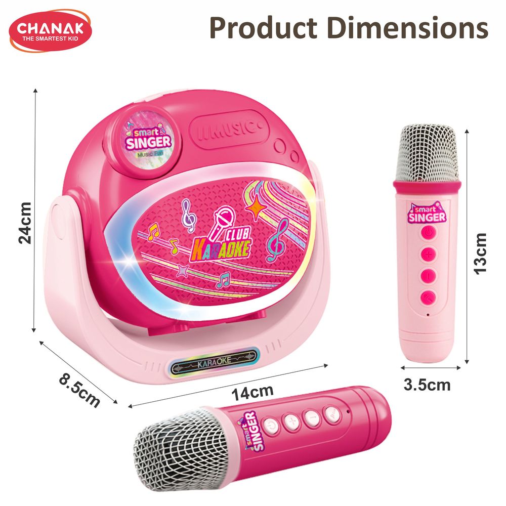 Chanak - Smart Singer Karaoke Machine Set - Pink