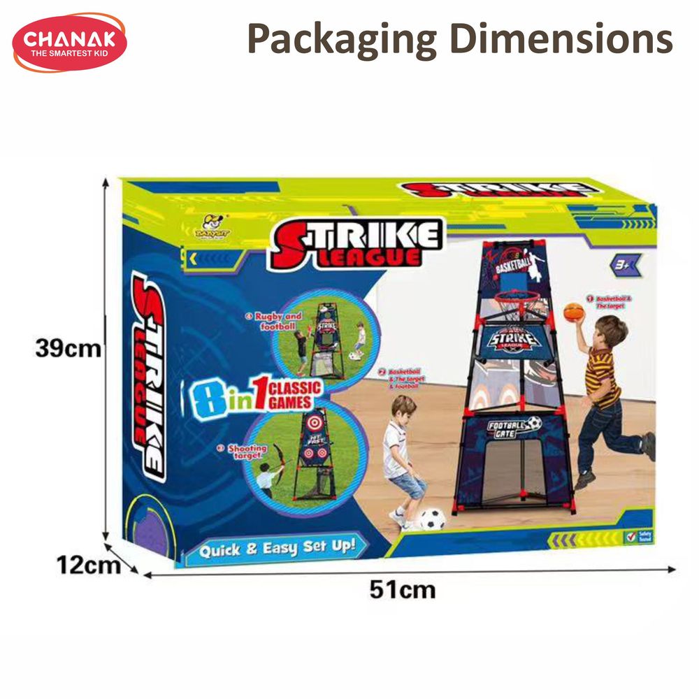 Chanak - Strike League 8-in-1 Classic Sports Game Set - 10 Pcs