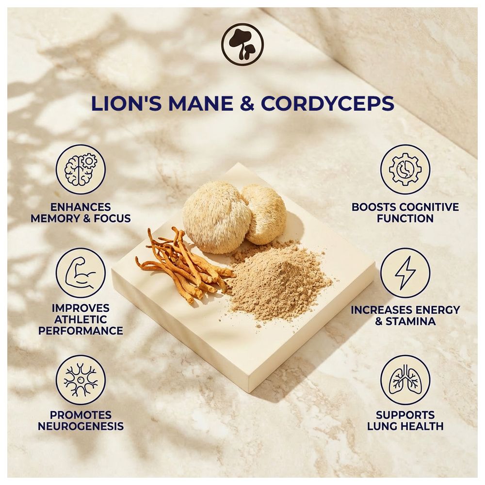 Mogu Mushrooms - Body And Mind Cordyceps & Lion's Mane 12:1 Extract Powder - 125 gm