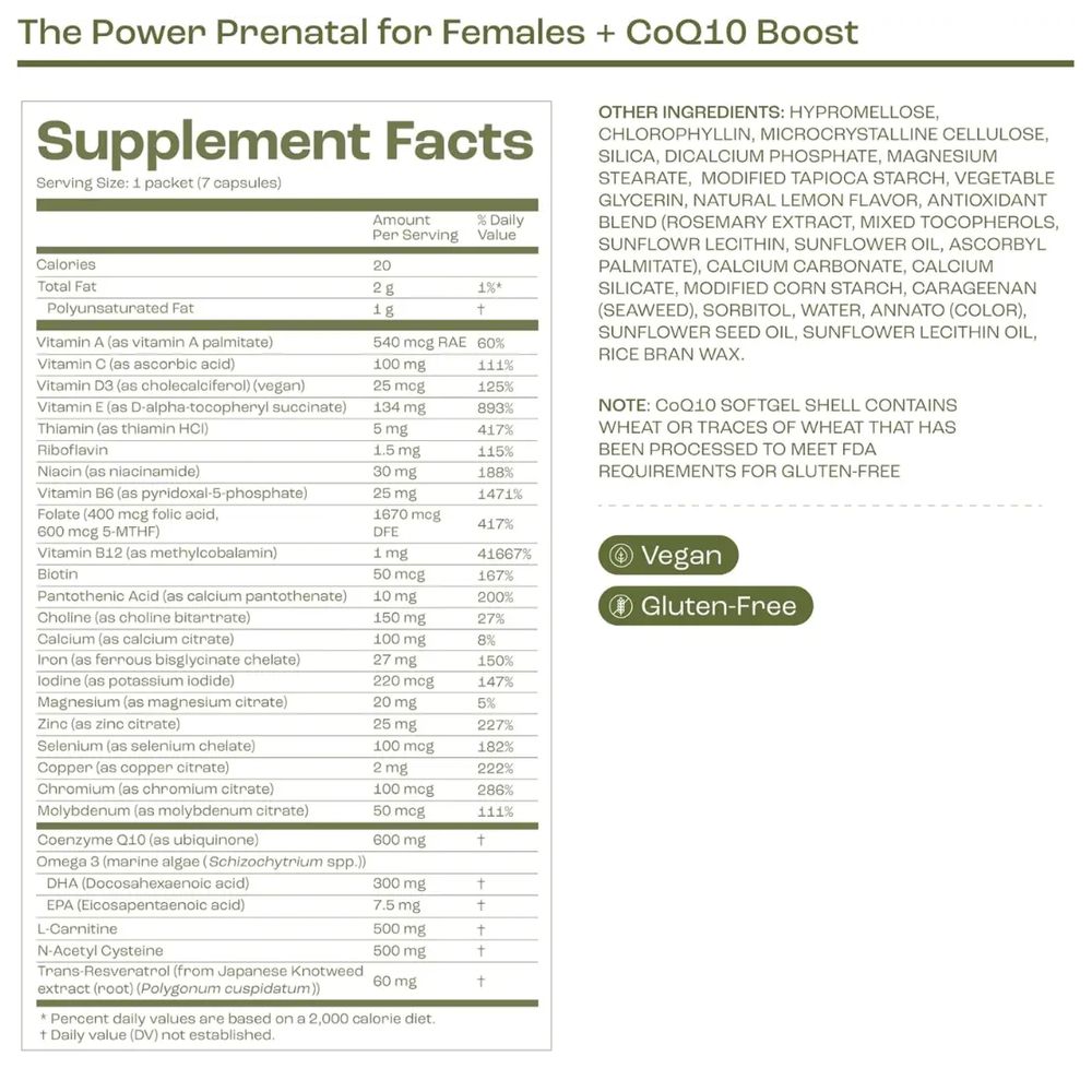 أوفاسيف - كبسولات داعمة لخصوبة المرأة قبل الولادة مع إنزيم Q10 المساعد - 210 كبسولة