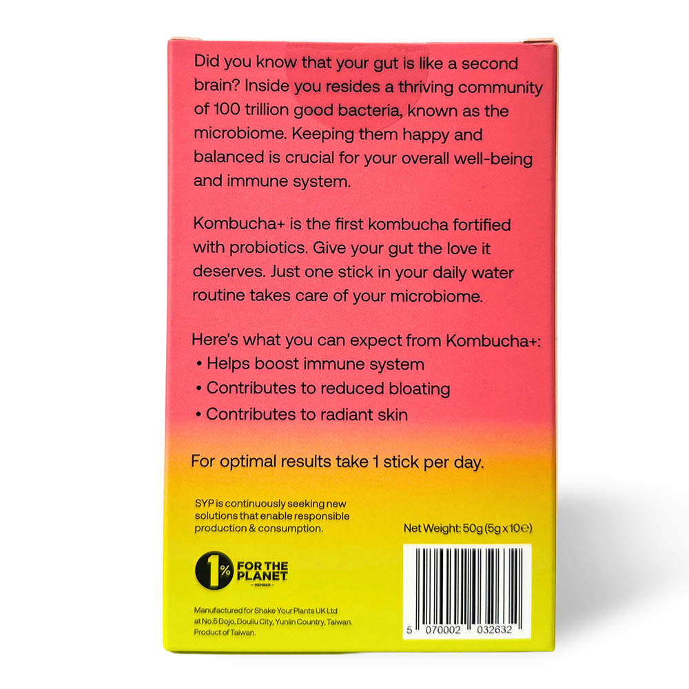 Shake Your Plants - Kombucha+ Probiotics Water Sachets - Pomegranate - 50 g - 10 Pcs