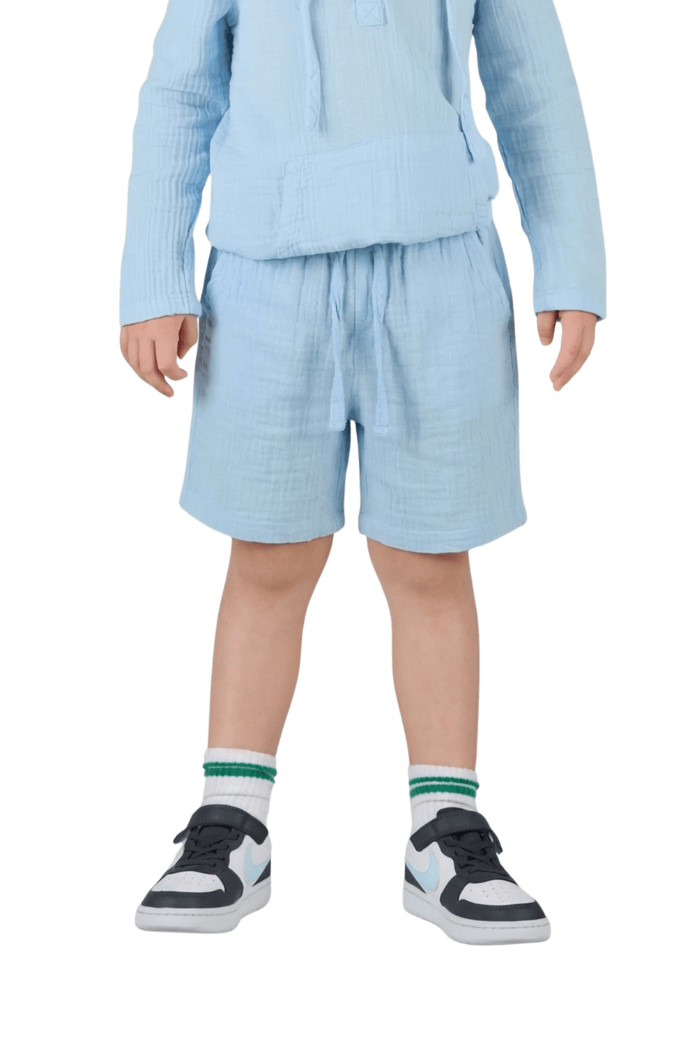 جست نيتشر - شورت بجيوب ورباط للأولاد - أزرق ثلجي