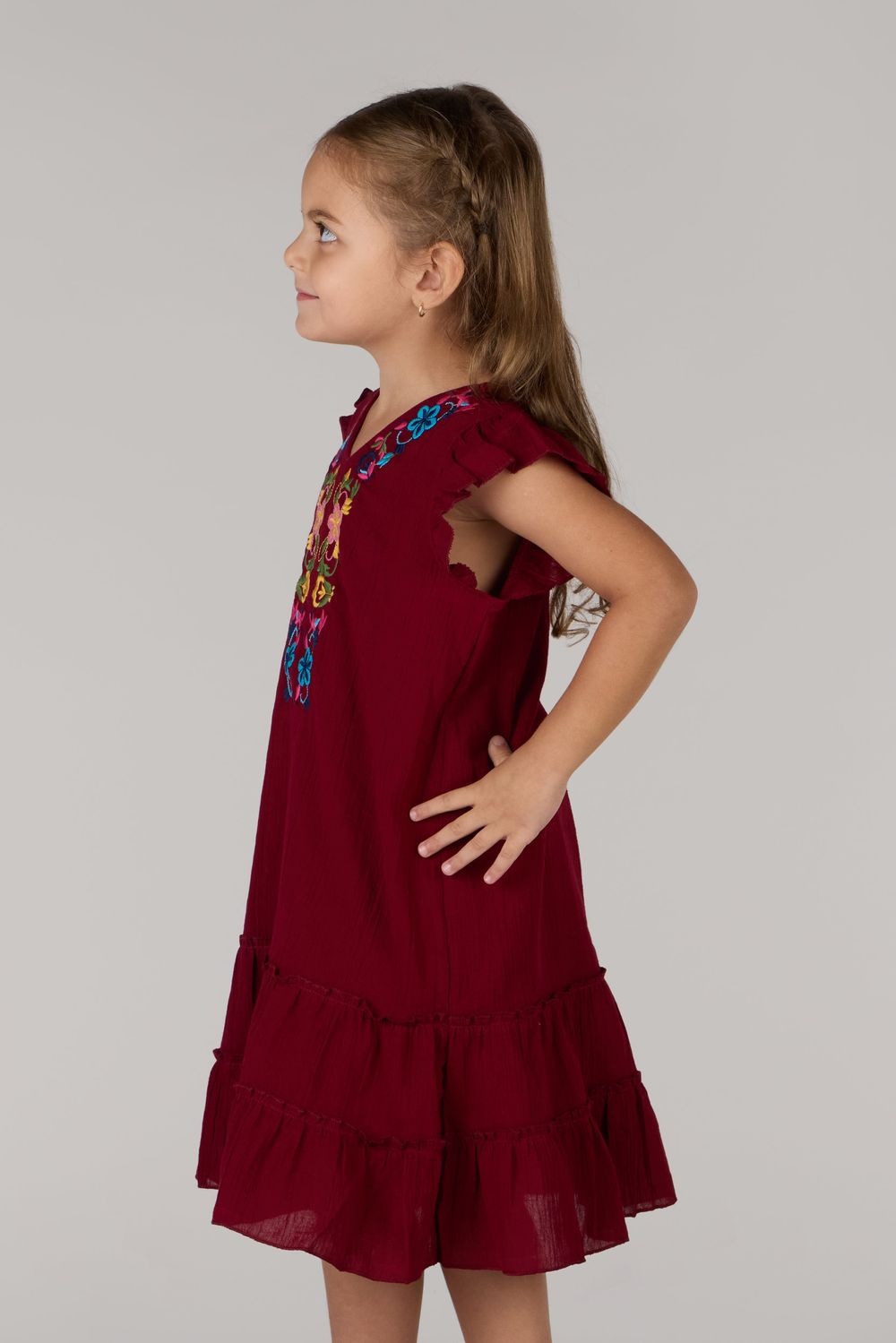 Just Nature - Girl's Butterfly Embroidered Dress