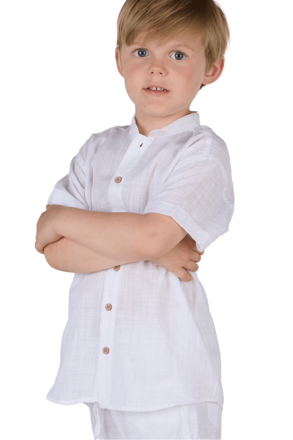 جست نيتشر - قميص بأكمام قصيرة للأولاد - أبيض