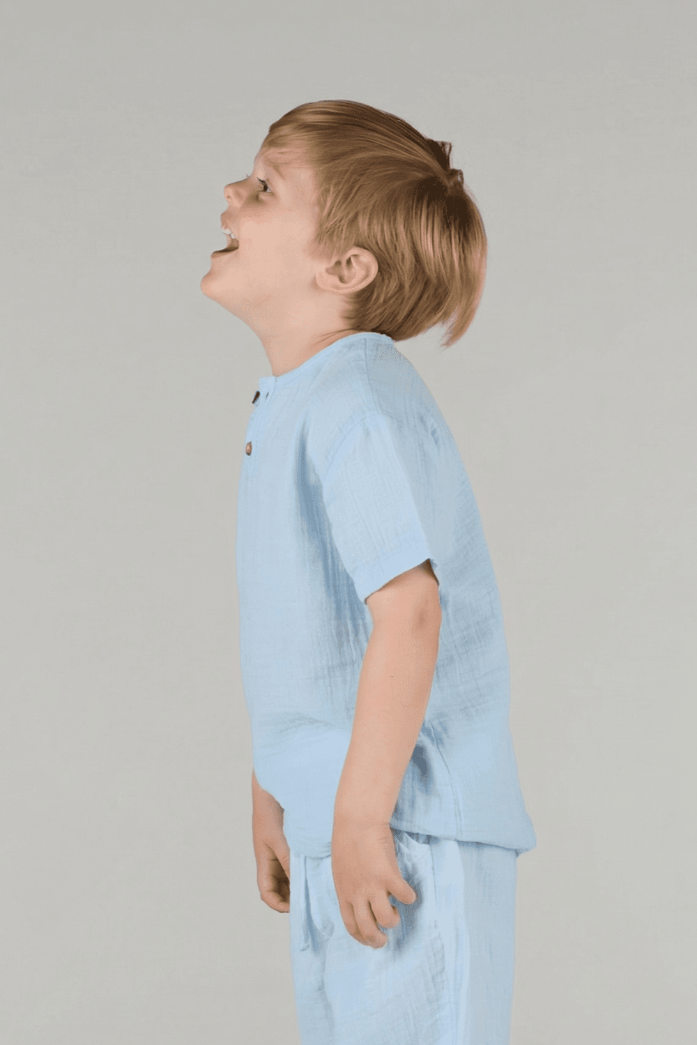 Just Nature - Boy's Short Sleeves Coconut Buttons T-Shirt