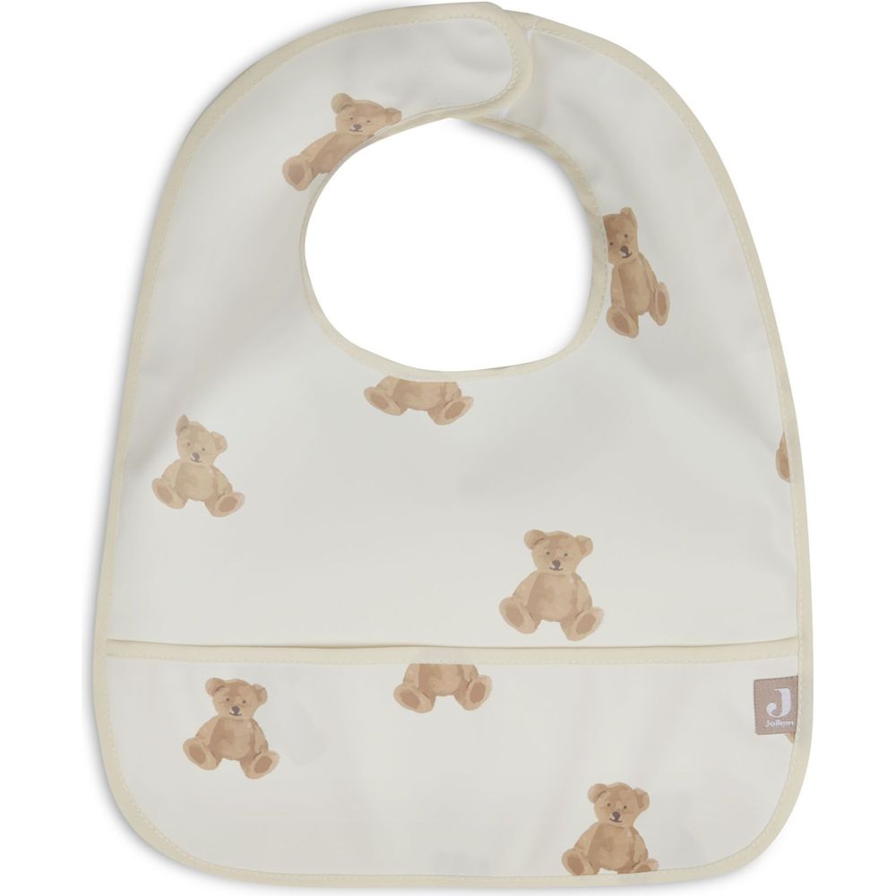 Jollein Baby Waterproof Bibs - Teddy Bear - 2 Pc Set
