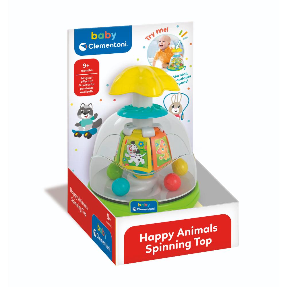 Clementoni - Baby Happy Animals Spinning Top - 1pc
