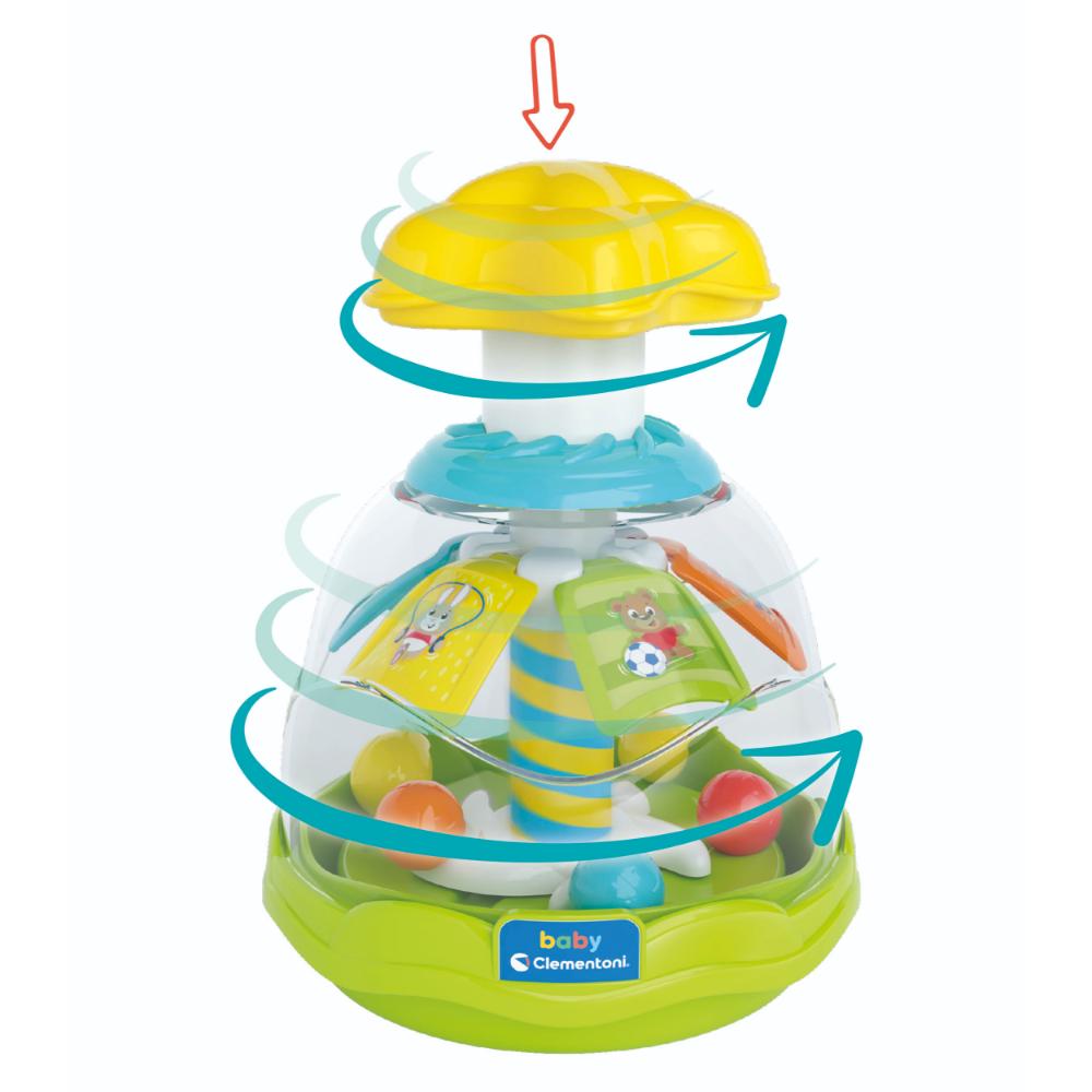 Clementoni - Baby Happy Animals Spinning Top - 1pc