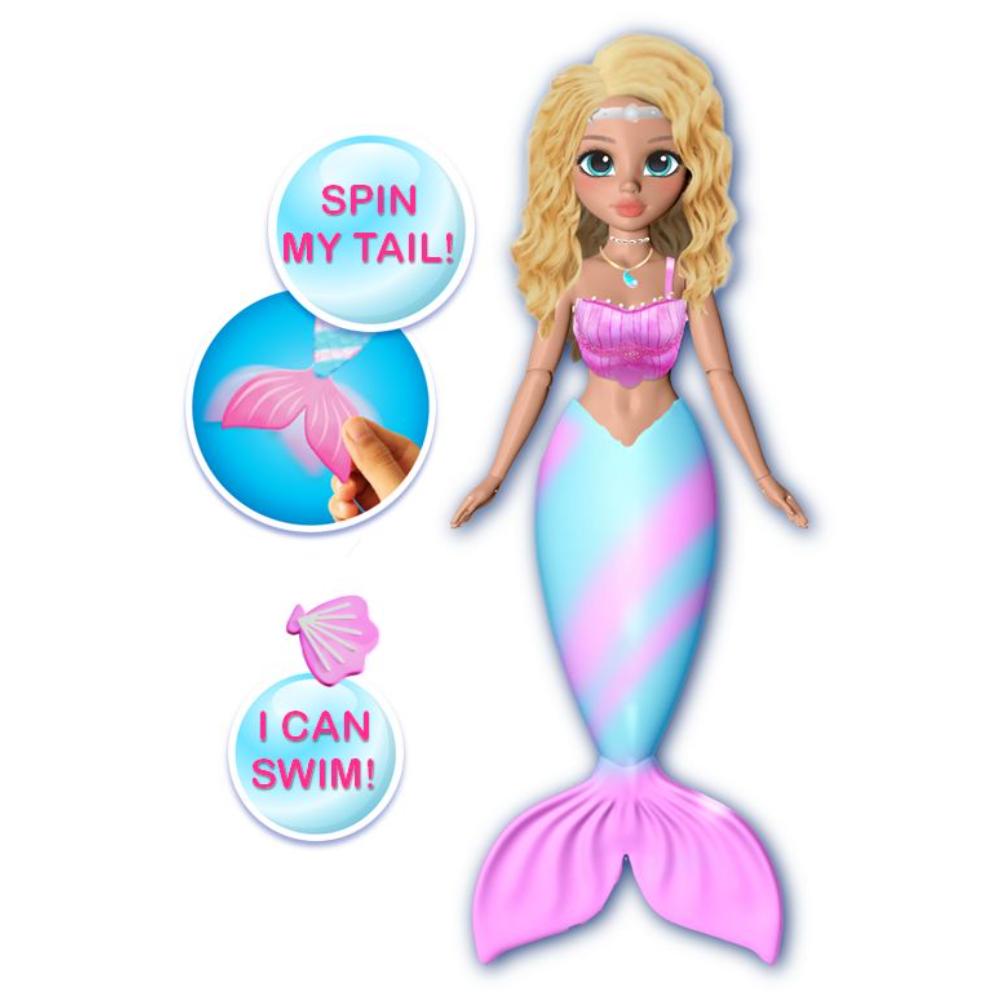 Mermaid Magic - Wind-up Swim Action Merlinda Collectible Mermaid Doll 5-inches