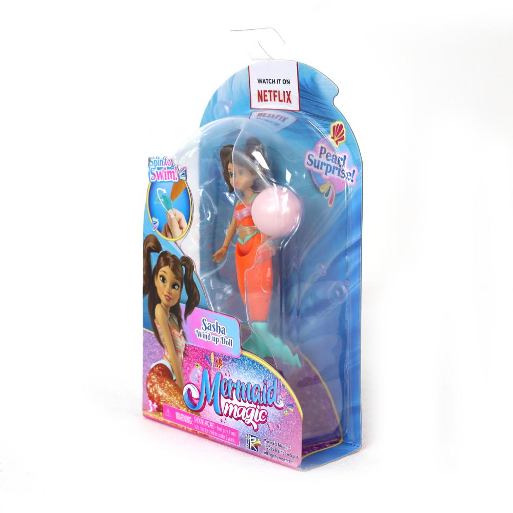 Mermaid Magic - Wind-up Swim Action Sasha Collectible Mermaid Doll 5-inches