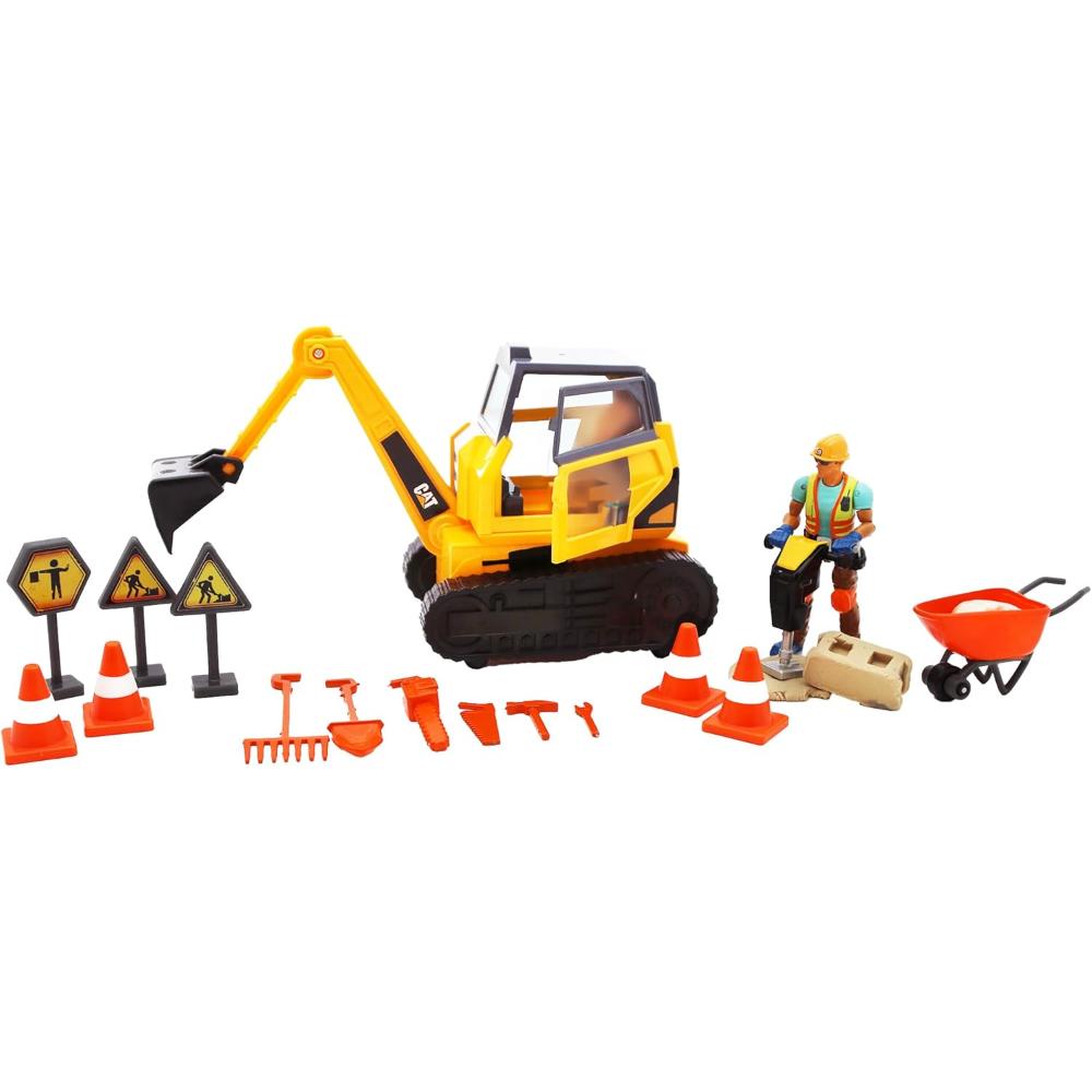 Cat Toys - Workforce Excavator Construction Vehicle Action Playset