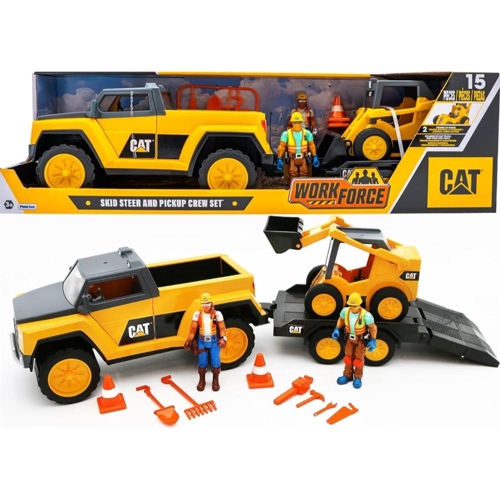 Cat Toys -  Workforce Skidsteer And Pick-up Truck Crew Set