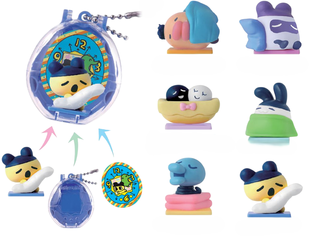 Bandai - Tamagotchi Original Clip-on Case With Collectible Mini Figure - 1pc - Color May Vary