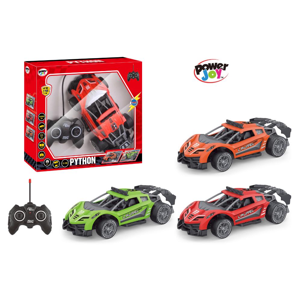 Power Joy - Remote Control Python Off-road Style Racing Car Toy - 1:16 - 1pc - Assorted - Color May Vary