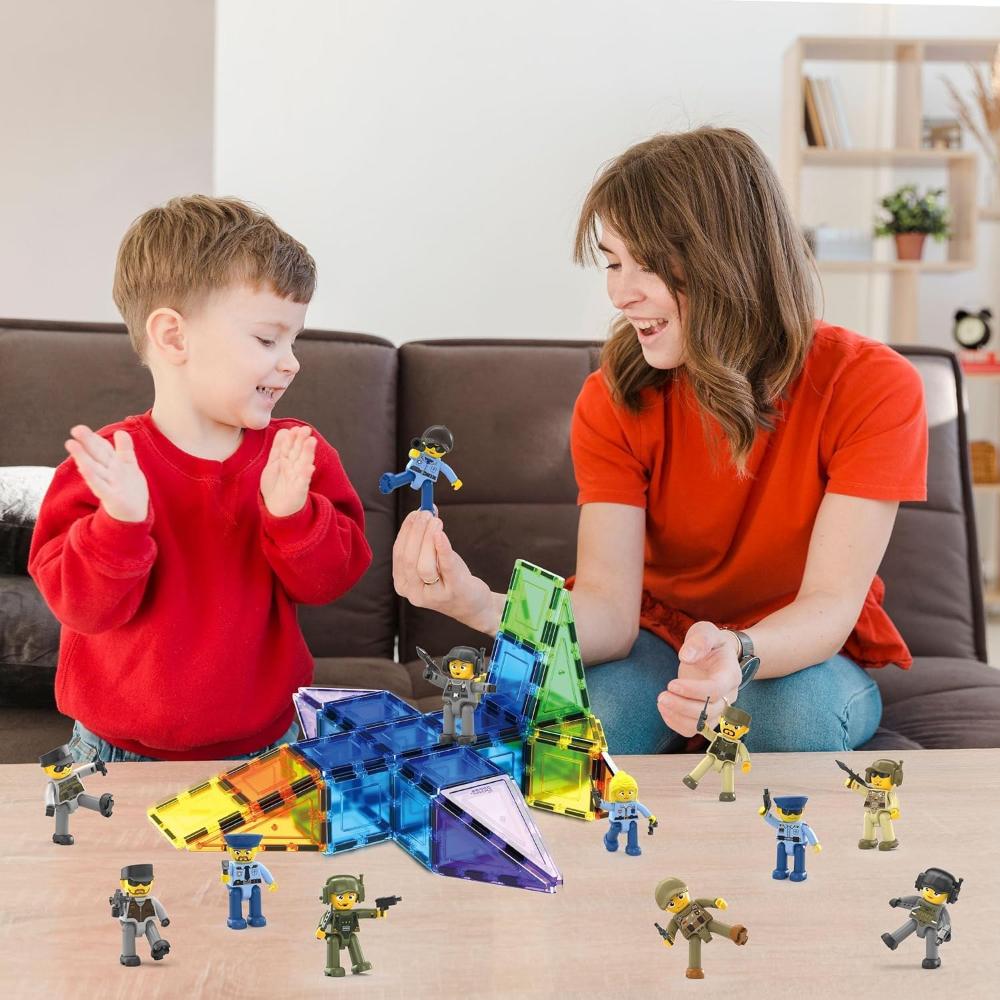 Picasso Tiles Magnetic Law Enforcement Character Figures Set - Multicolor - 12 Pcs