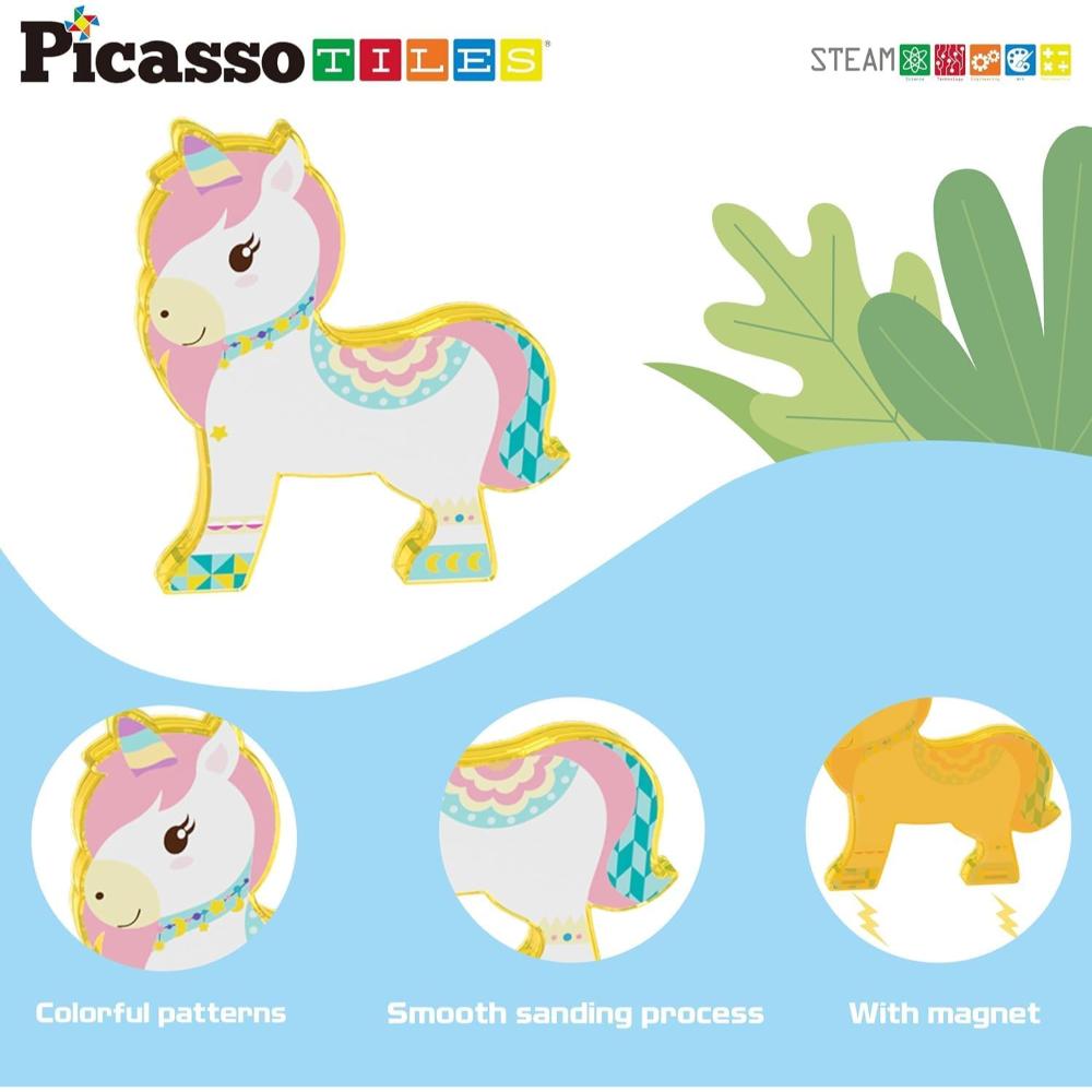 قطع بيكاسو - مكعبات مغناطيسية على شكل حيوانات المزرعة - 8 قطع