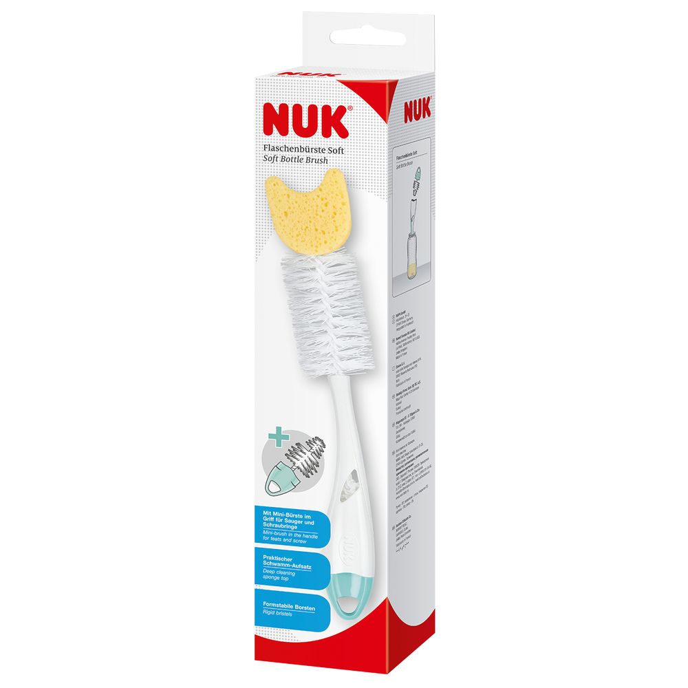 Nuk - Fragrance Free Twin Pack Baby Bottle Cleaner W/ 2-in-1 Bottle Brush - 3 Pc Set