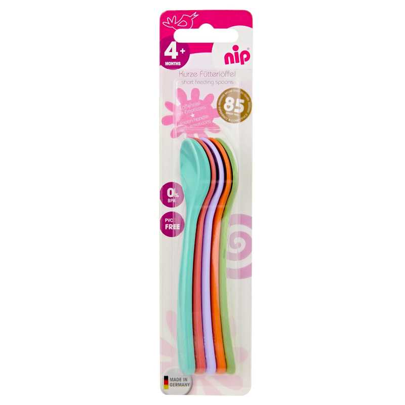 Nip Short Feeding Spoon - 5pcs