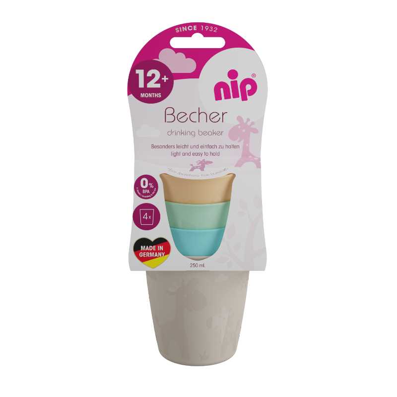 Nip - Stackable Drinking Beaker - 4pcs - Pastel