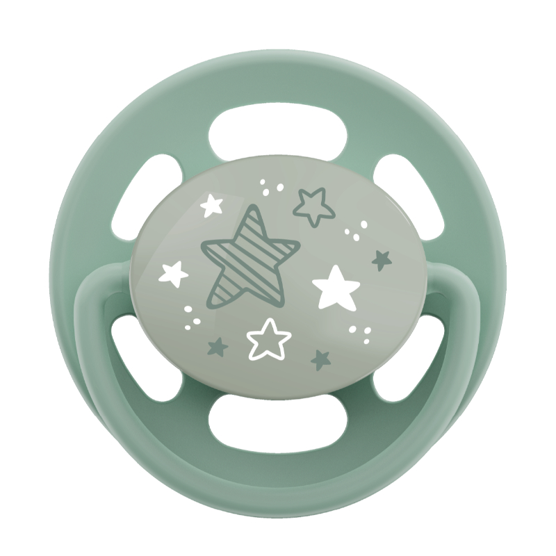 Nip - Cherry Round Baby Pacifier Night - 6M+ - Glows In The Dark