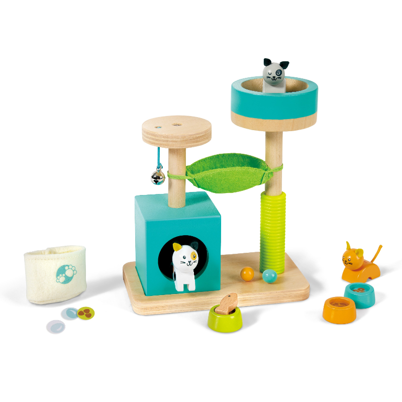 Hape - Kitty Haven Dollhouse Playset - 16 pcs