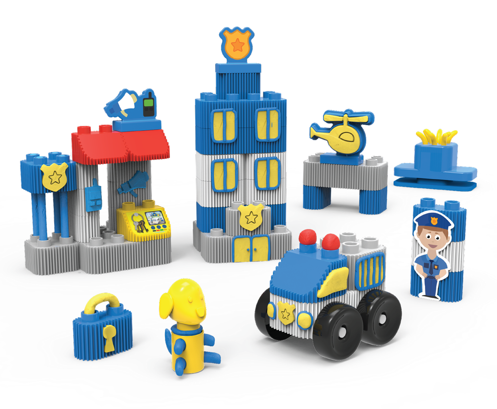 BILDO - Police Rescue - Blocks & Dough Set - 53pcs
