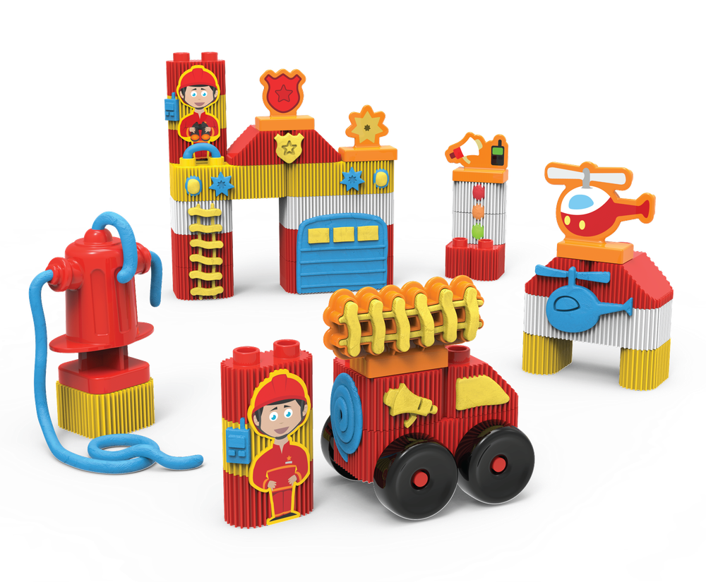 BILDO - Fire Station - Blocks & Dough Set - 48pcs