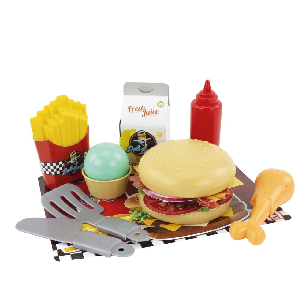 Chicos - Play & Go Pretend Playset - Burger Set - 15 Pcs