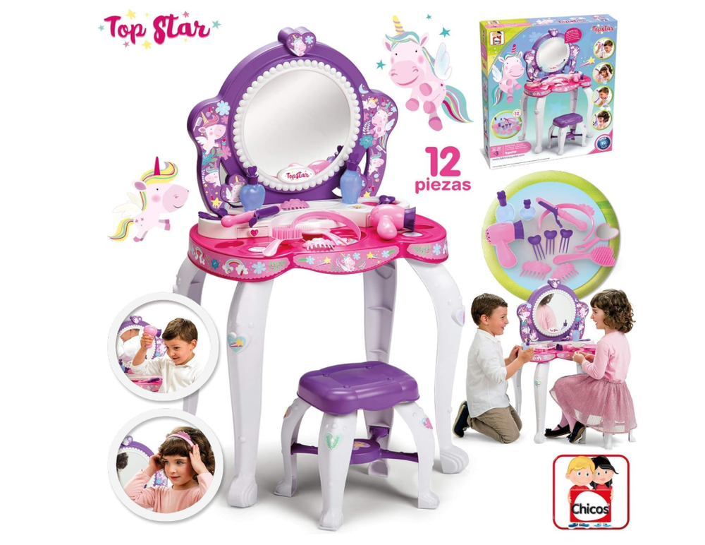 Chicos - Topstar Vanity Desk With Seat - 12 Pcs