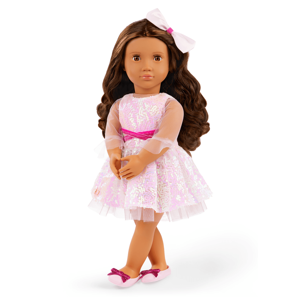 Our Generation - Katia Holiday Fashion Doll With Sequin Dress - Pink - 46 cm