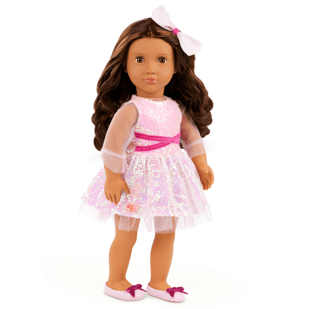 Our Generation - Katia Holiday Fashion Doll With Sequin Dress - Pink - 46 cm