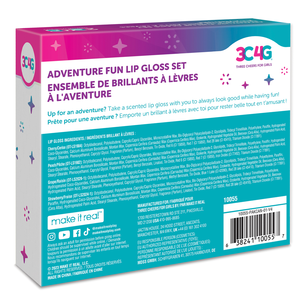 3C4G - Adventure Fun Lip Gloss Set - 4pcs