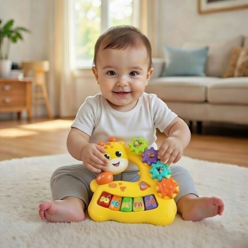 Little Angel - Baby Musical Giraffe Piano Toy - Yellow