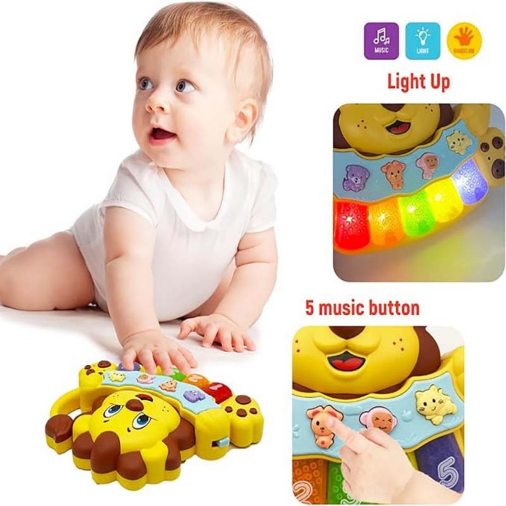 Little Angel - Baby Lion Musical Piano Toy - Yellow