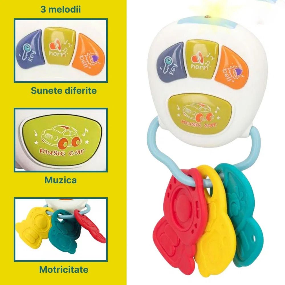 Little Angel - Baby Musical Remote & Key Rattle Toy - Multicolor