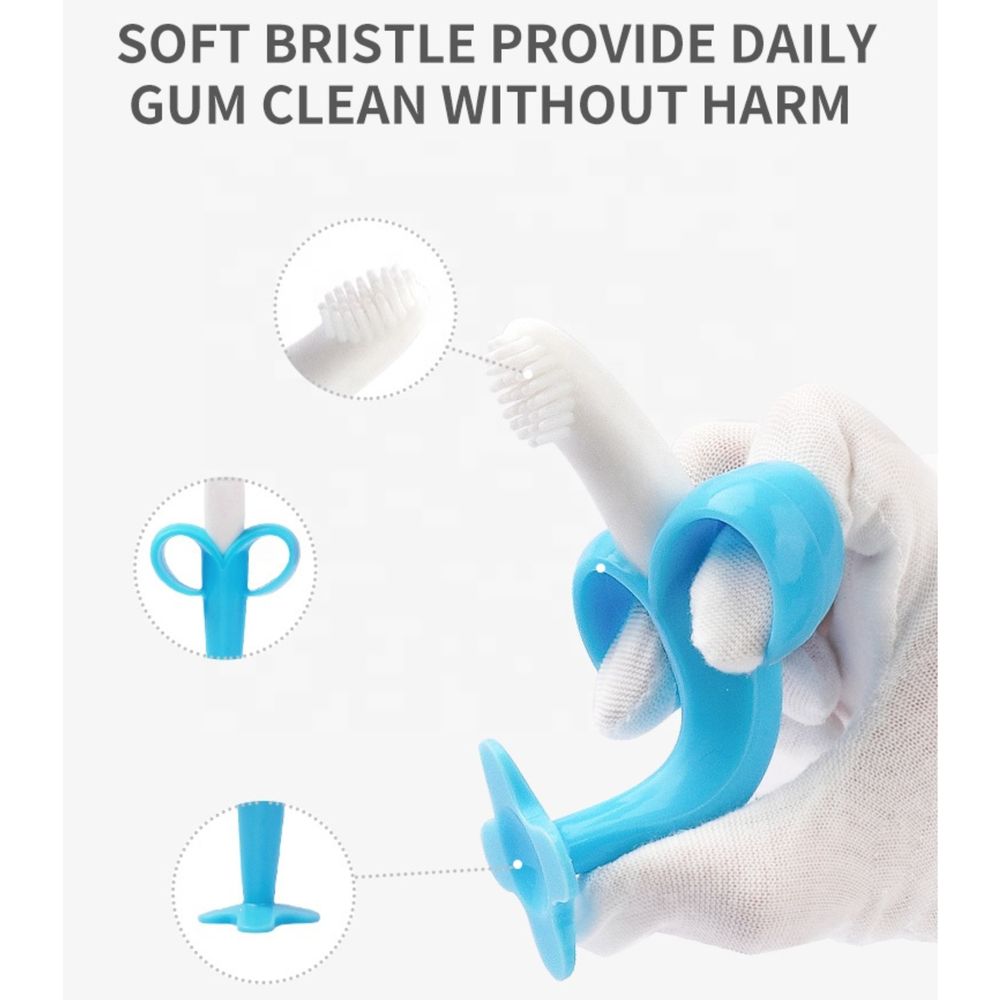 ليتل أنجل - عضاضة سيليكون للأطفال وفرشاة أسنان تدريب - متعددة الألوان