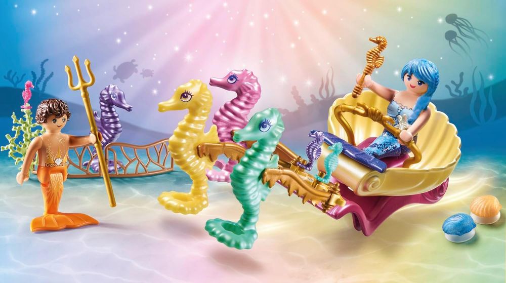 Playmobil - Mermaid Seahorse Carriage Playset - 35 Pcs