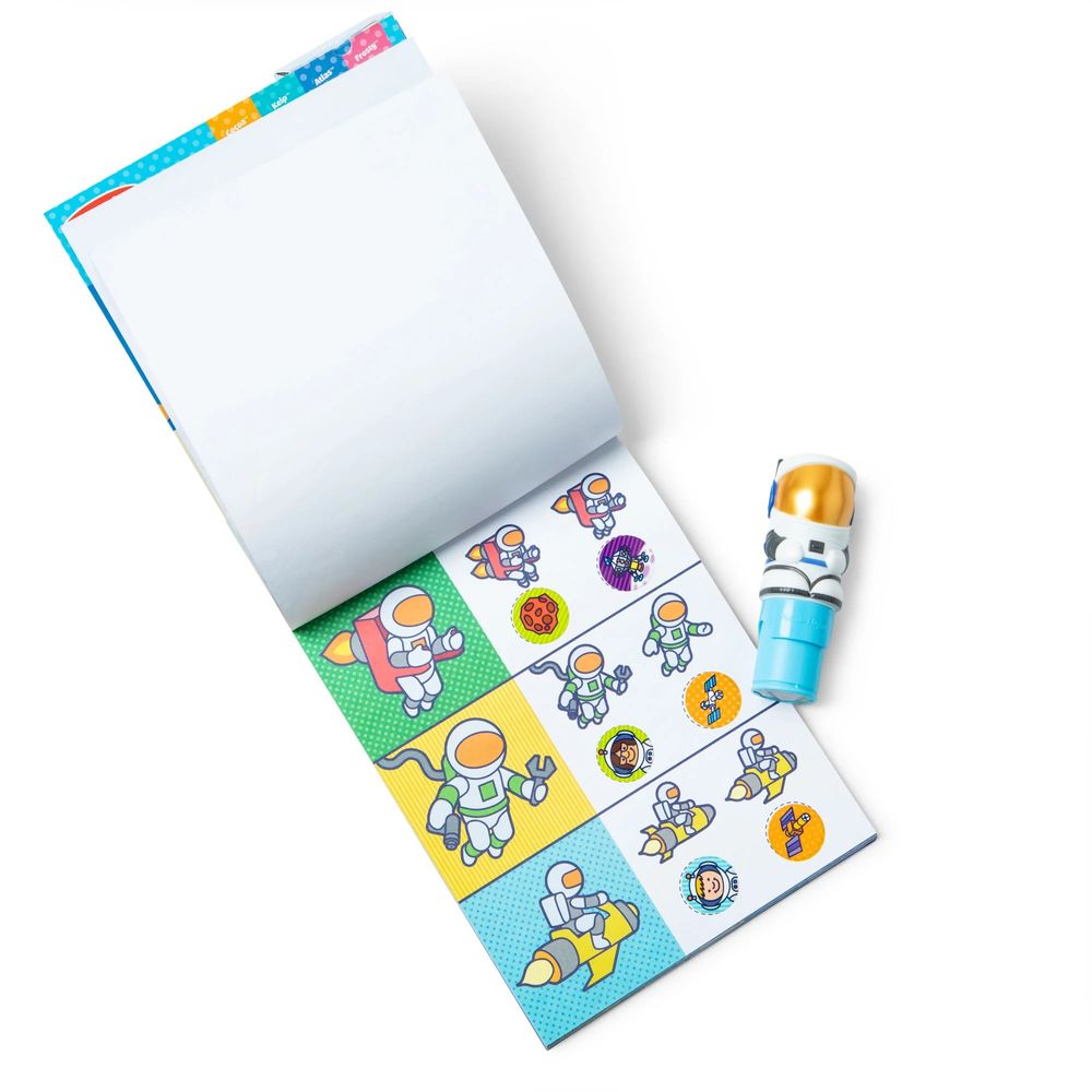 Melissa & Doug Sticker Wow! Stamper, Mini Activity Pad & Refill Sticker Set - Astronaut