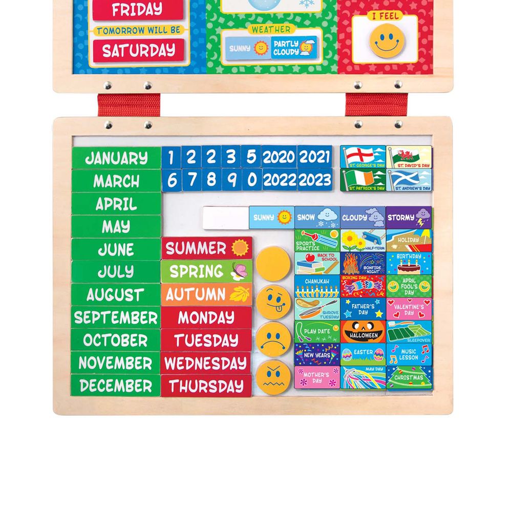 لعبة تعليمية خشبية متعددة الألوان: التقويم اليومي المغناطيسي من ميليسا آند دوغ