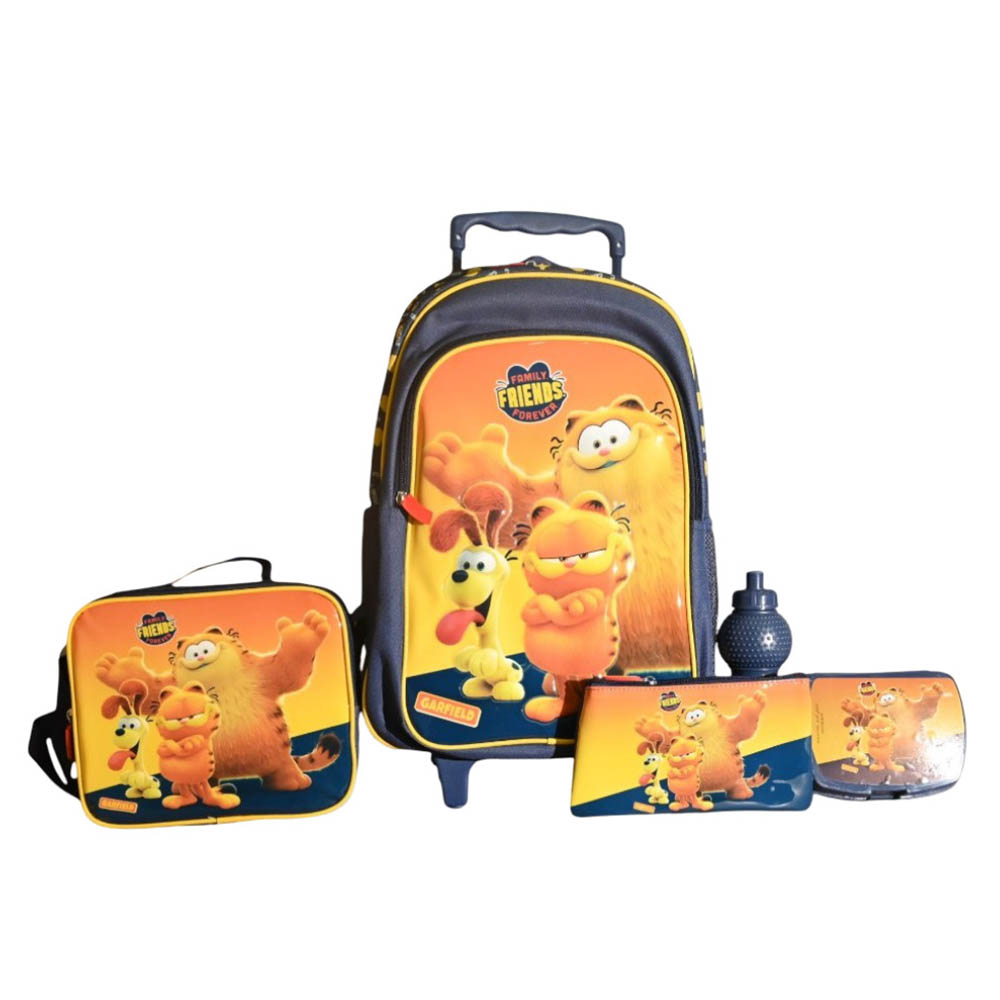 Hollywood Magic - Garfied 5-In-1 Trolleybag With Lunchbag, Pencilcase, Lunchbox And Water Bottle