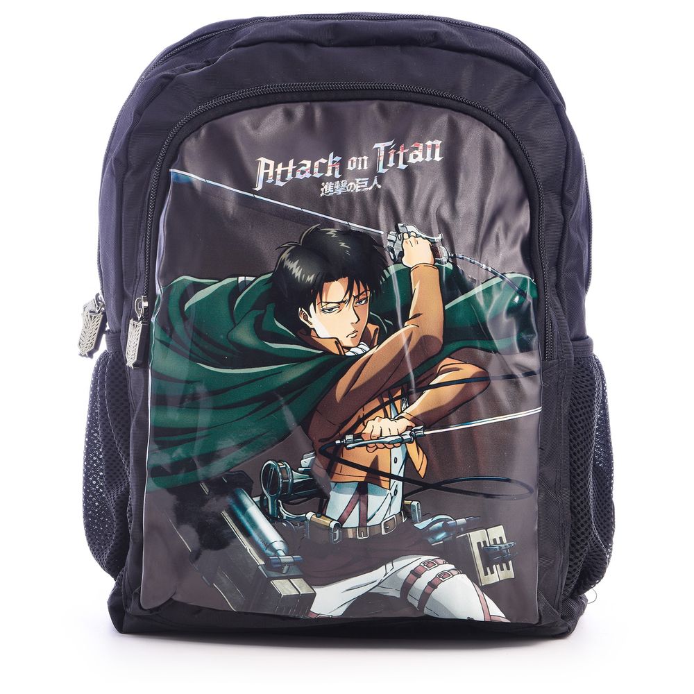 Hollywood Magic - Attack On Titan Pack Backpack With Lunch Bag And Pencil Case - Black