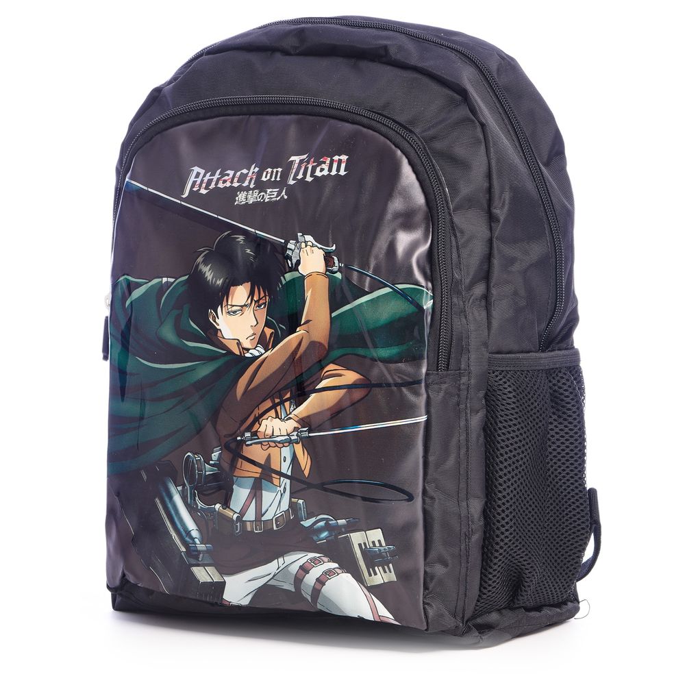 Hollywood Magic - Attack On Titan Pack Backpack With Lunch Bag And Pencil Case - Black